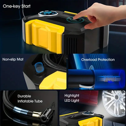 Compresor de Aire 12V | Portátil, Rápido y Seguro con Pantalla LED